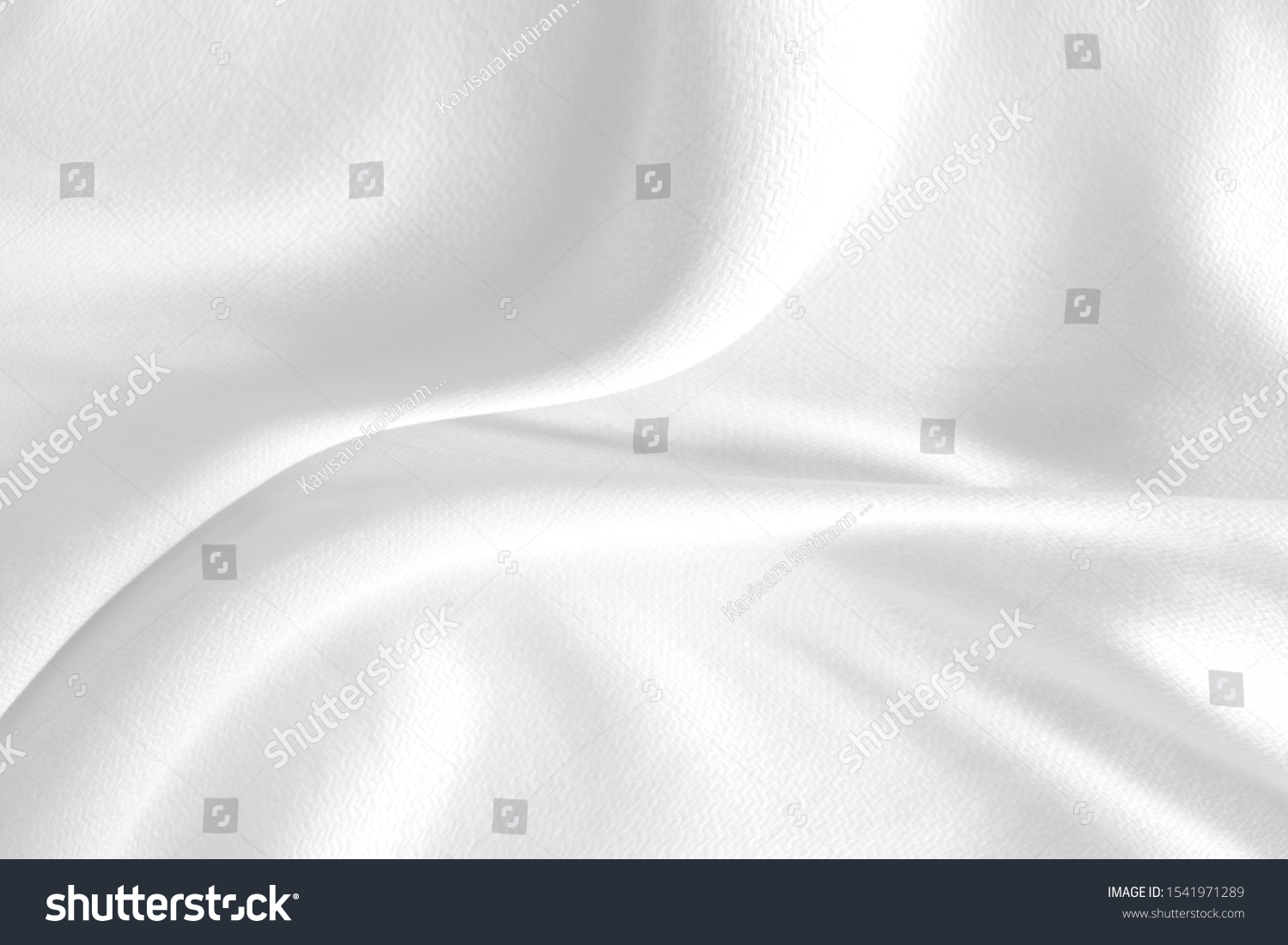 White cloth background abstract with soft waves. #1541971289