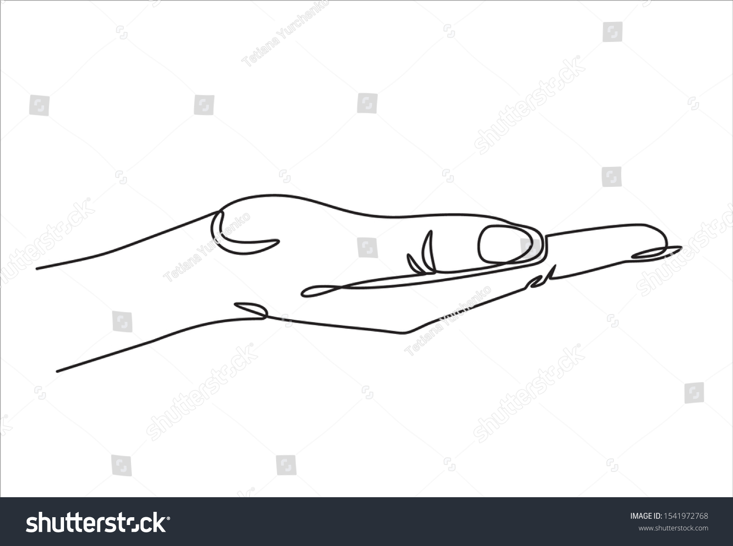 Continuous line drawing. Hands palms. - Royalty Free Stock Vector ...