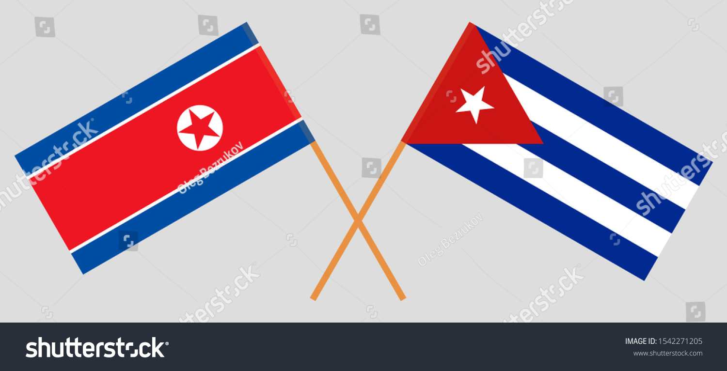 North Korea and Cuba. The Korean and Cuban flags - Royalty Free Stock ...