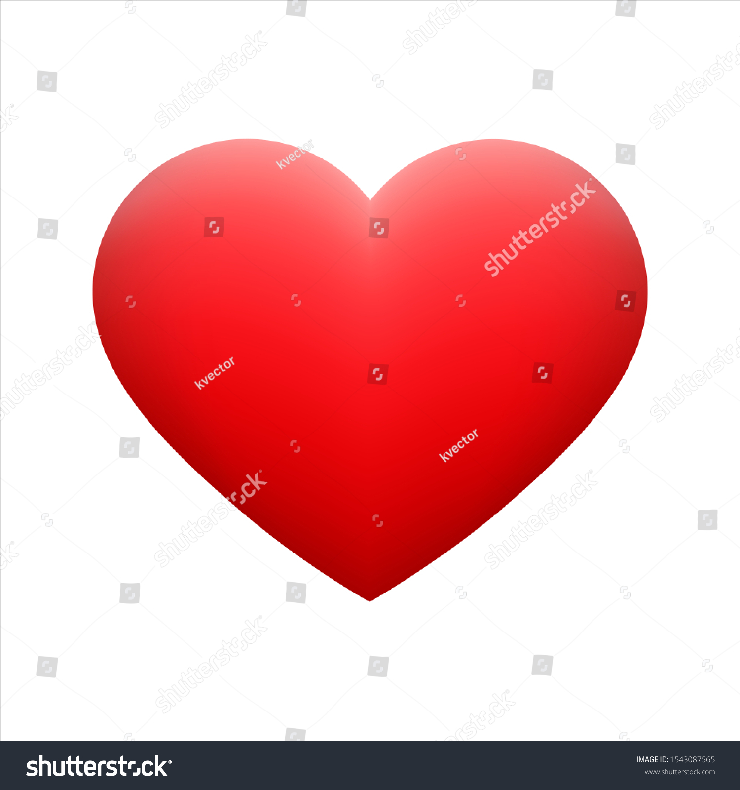 Vector Red Heart Shape Emoticon On White Royalty Free Stock Vector 1543087565 7123