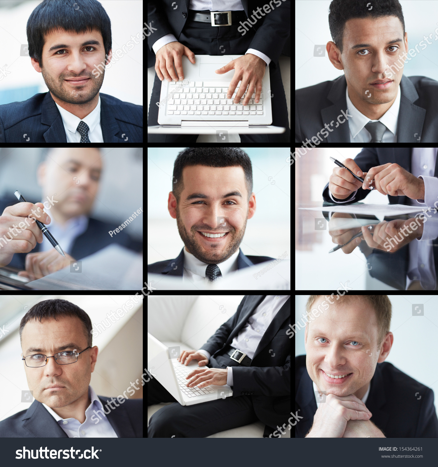 Collage of different confident businessmen #154364261