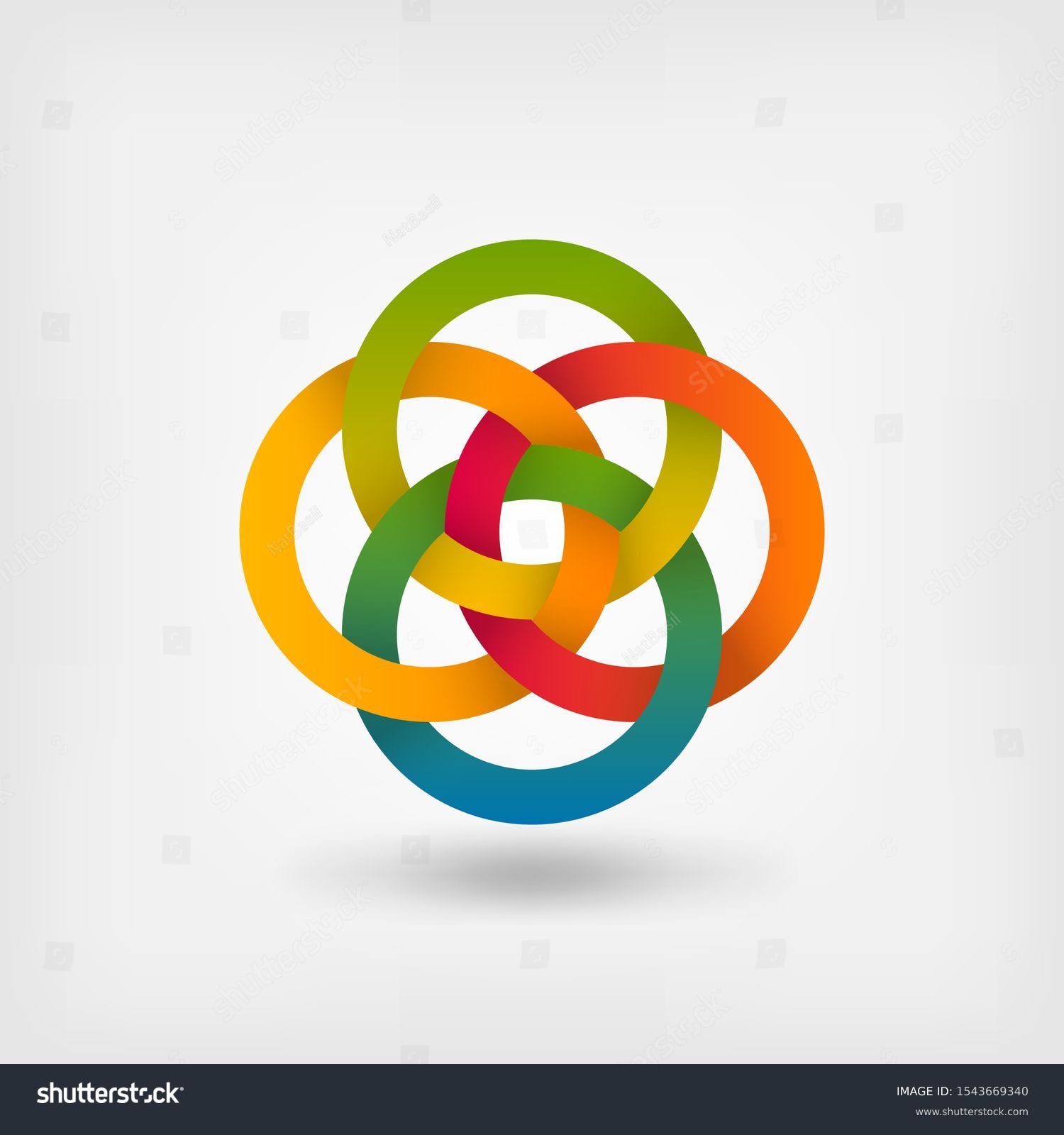 Four interlocked circles in gradient rainbow - Royalty Free Stock ...