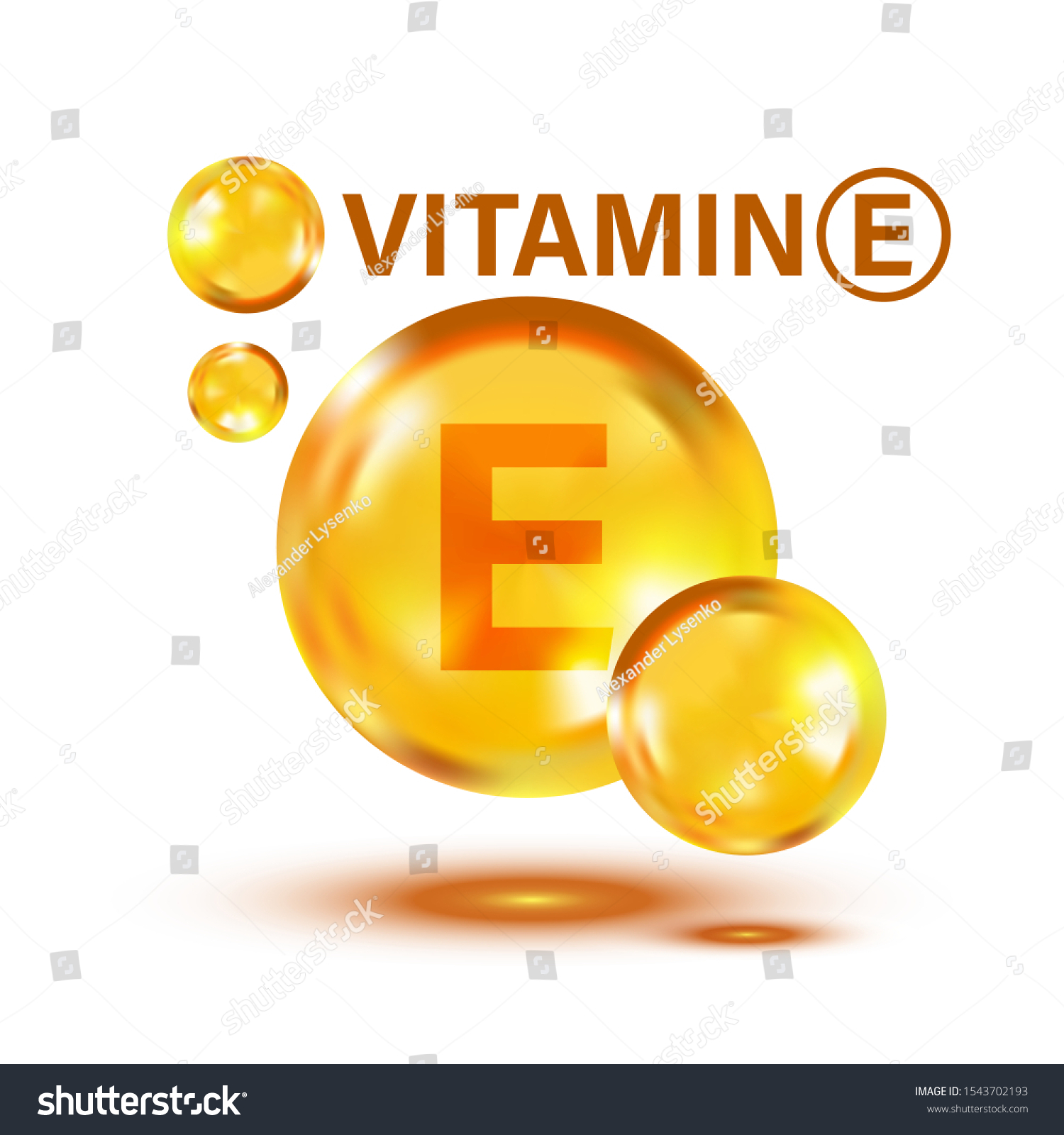 Vitamin E icon in flat style. Pill capcule vector illustration on white isolated background. Skincare business concept. #1543702193
