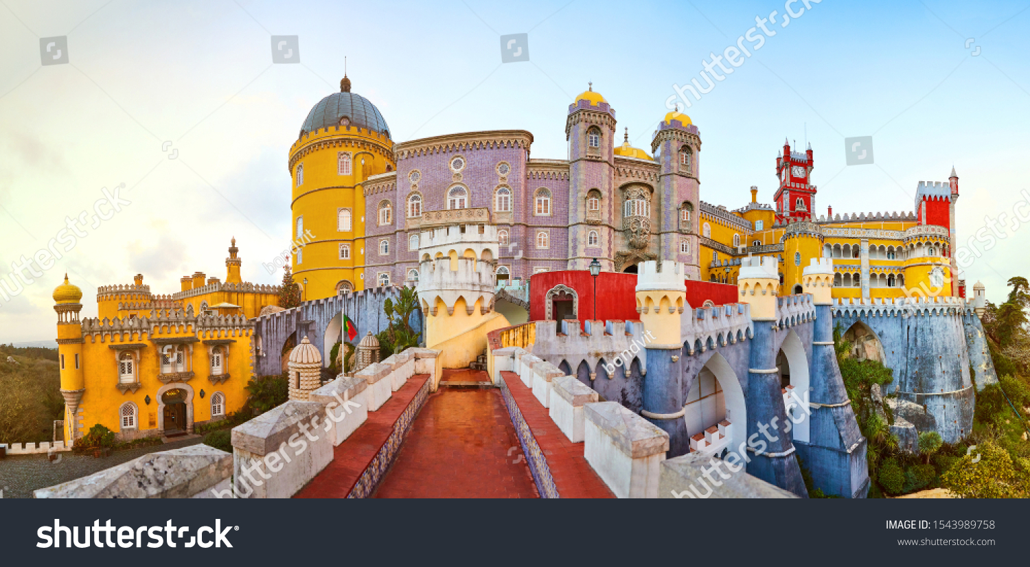 Pena Palace in Sintra, Lisbon, Portugal. Famous landmark. Most beautiful castles in Europe #1543989758