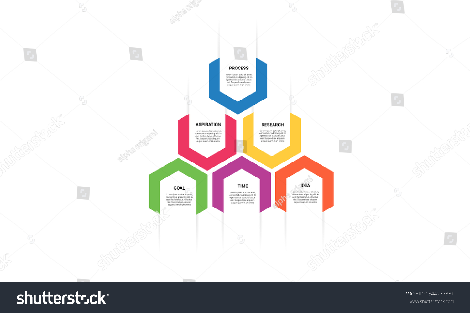 Vector hexagon Infographic stack chart design - Royalty Free Stock ...