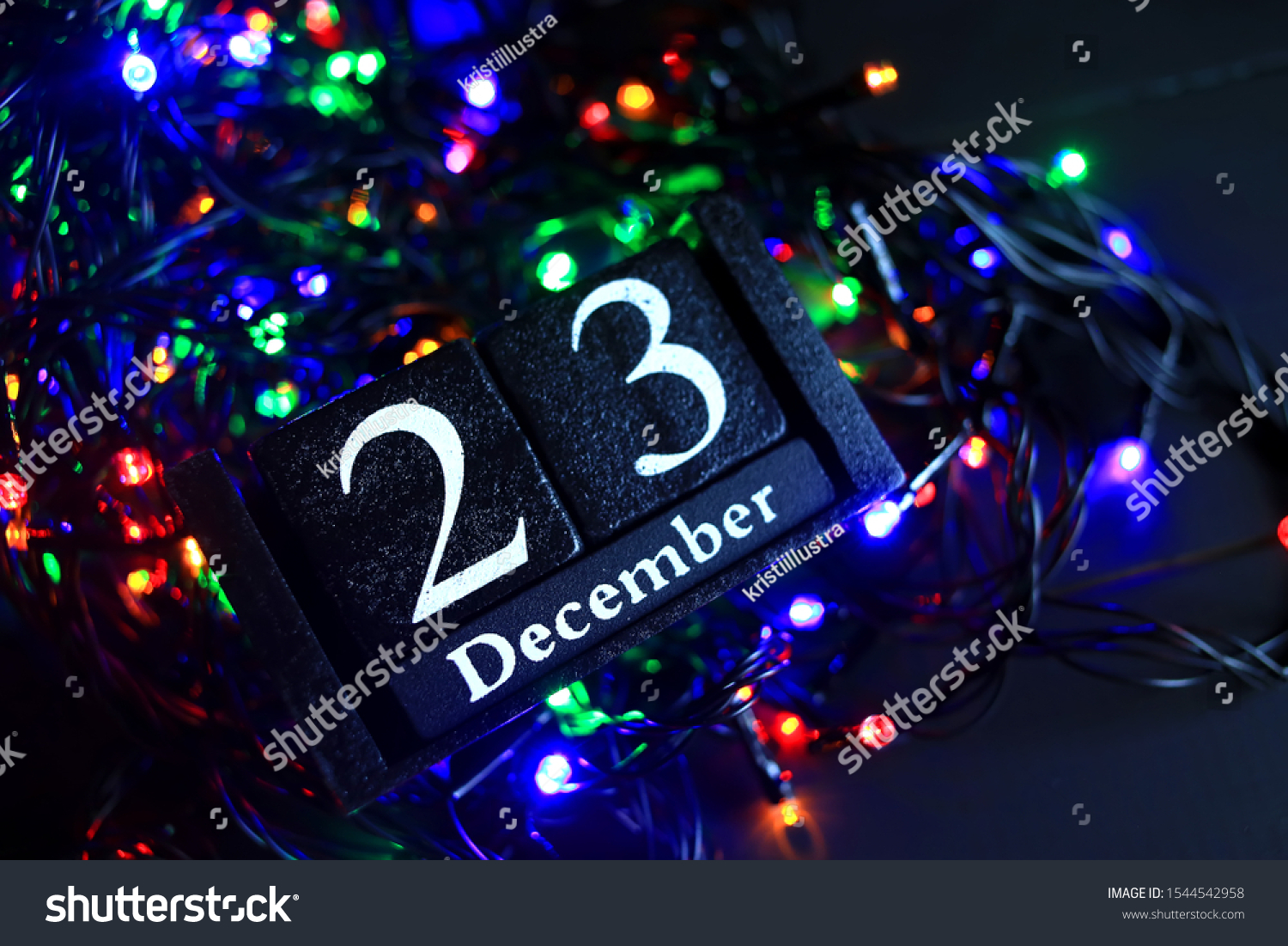 December 23, December twenty third. New year composition. Holiday concept New Year greeting card. #1544542958