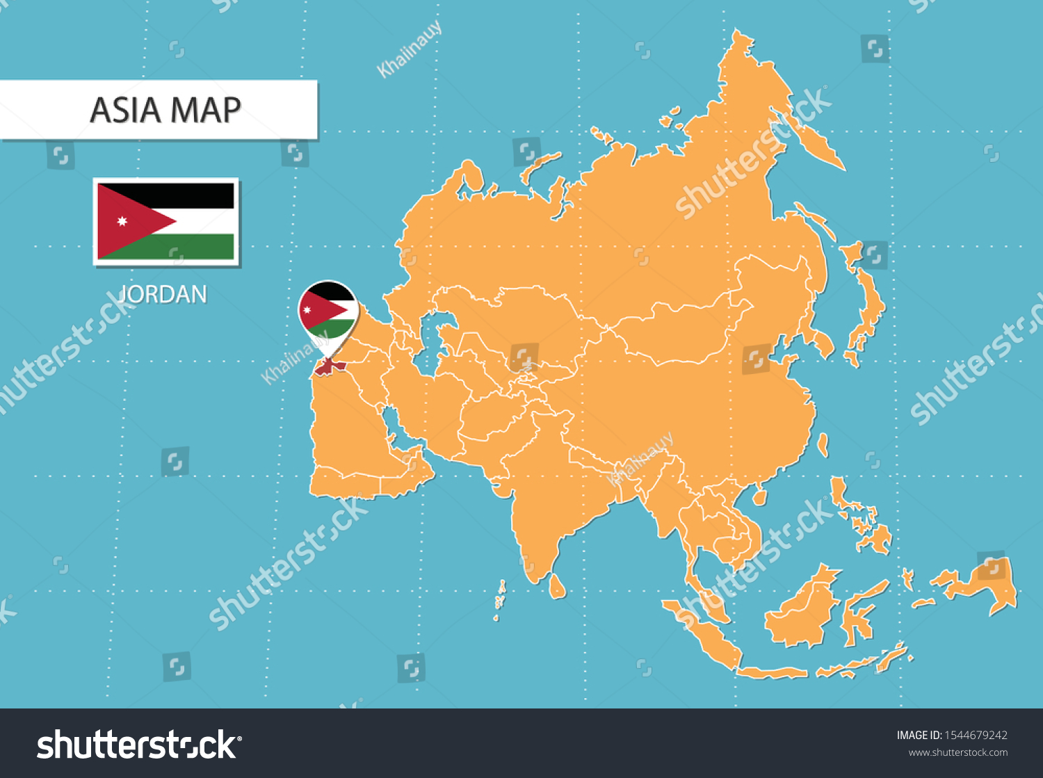 Jordan map in Asia, icons showing Jordan - Royalty Free Stock Vector ...