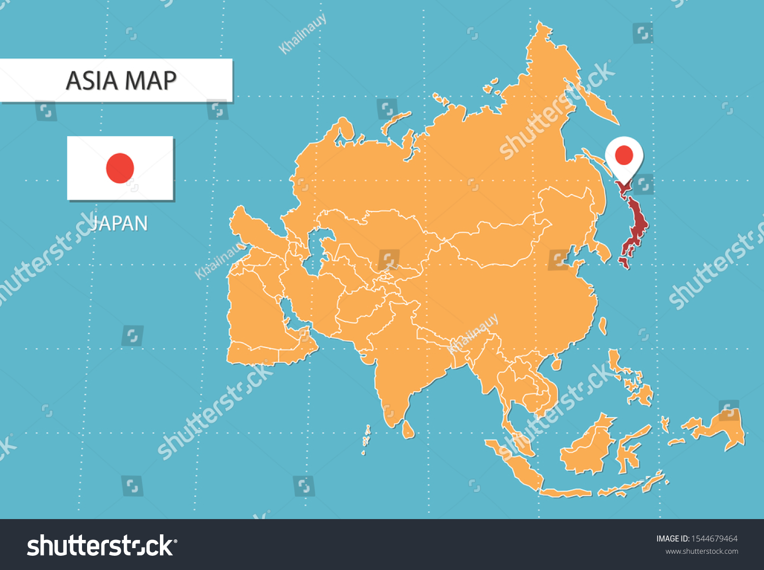 Japan Map In Asia Icons Showing Japan Location Royalty Free Stock Avopix 1544679464