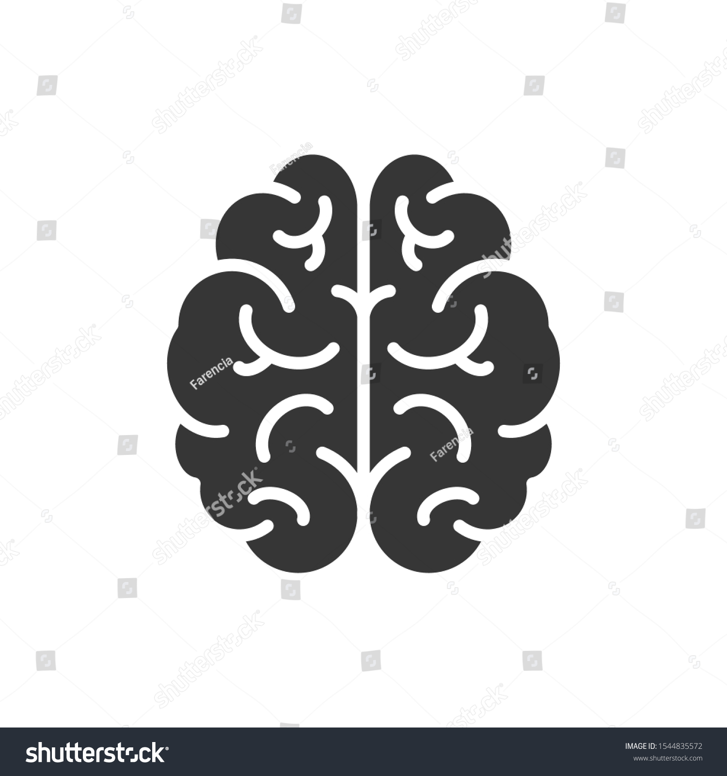 Brain Icon Vector Illustration. Logo Template. #1544835572