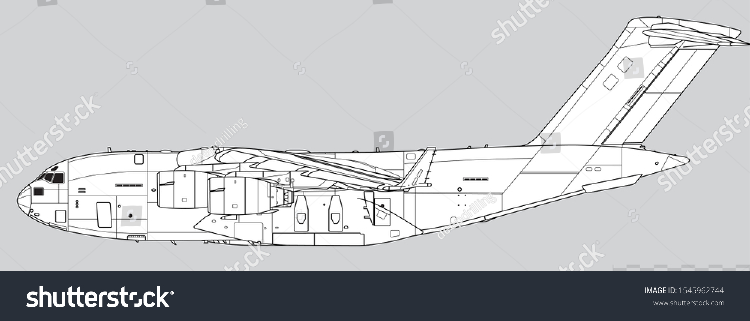 Boeing C17 Globemaster III. Outline vector Royalty Free Stock Vector