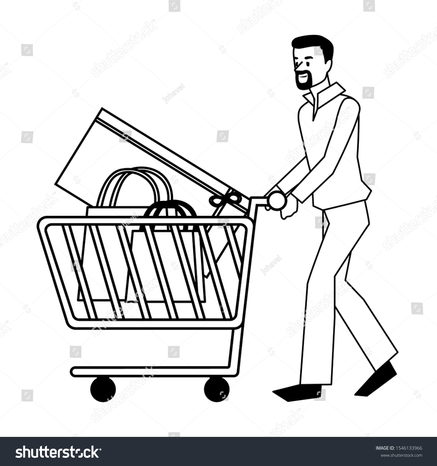 man shopping design, Commerce market store - Royalty Free Stock Vector ...