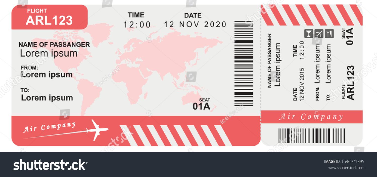 Airline boarding pass ticket. Concept of travel, - Royalty Free Stock ...