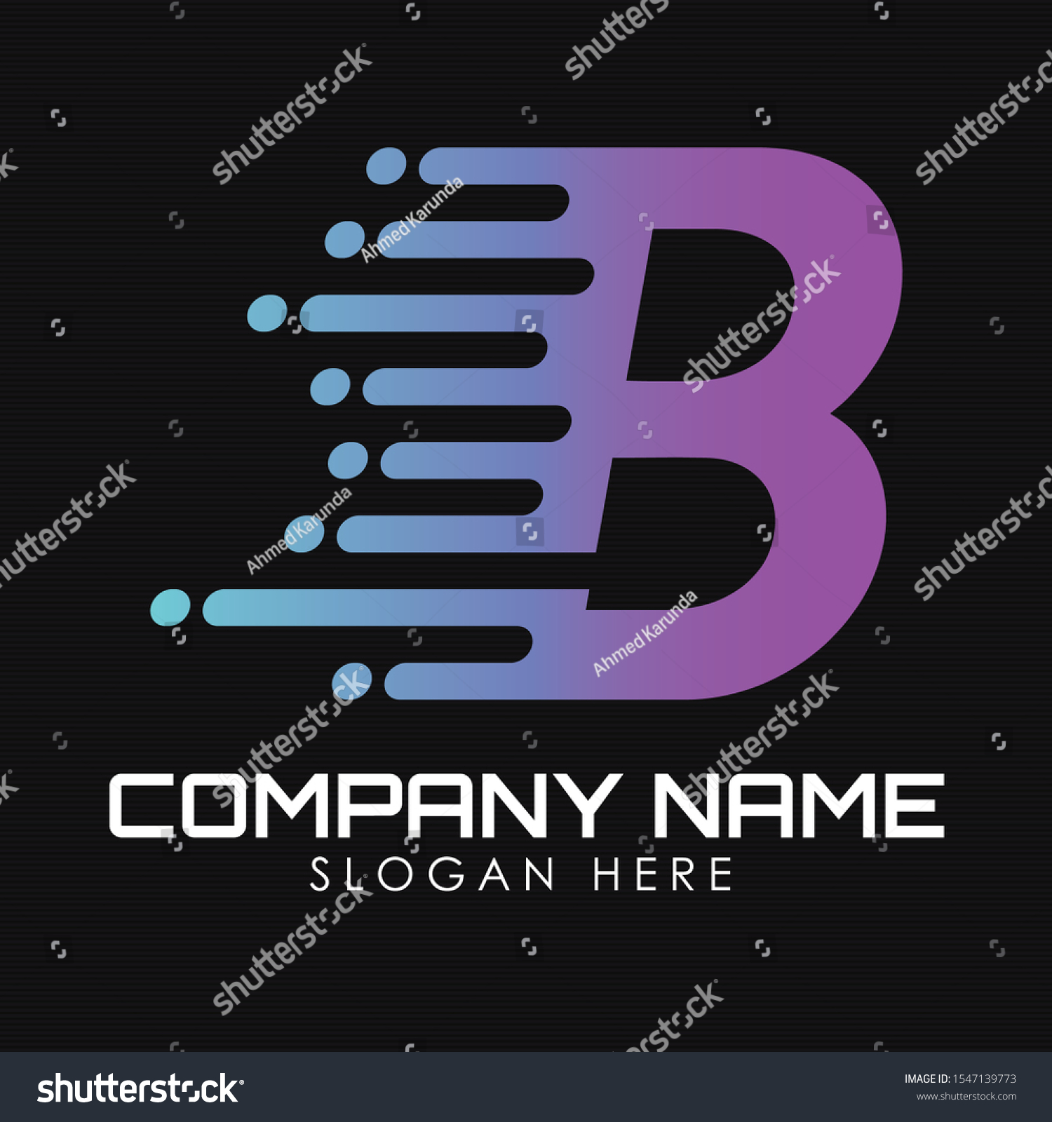 Speed Letter B Logo Design Template. Motion - Royalty Free Stock Vector ...