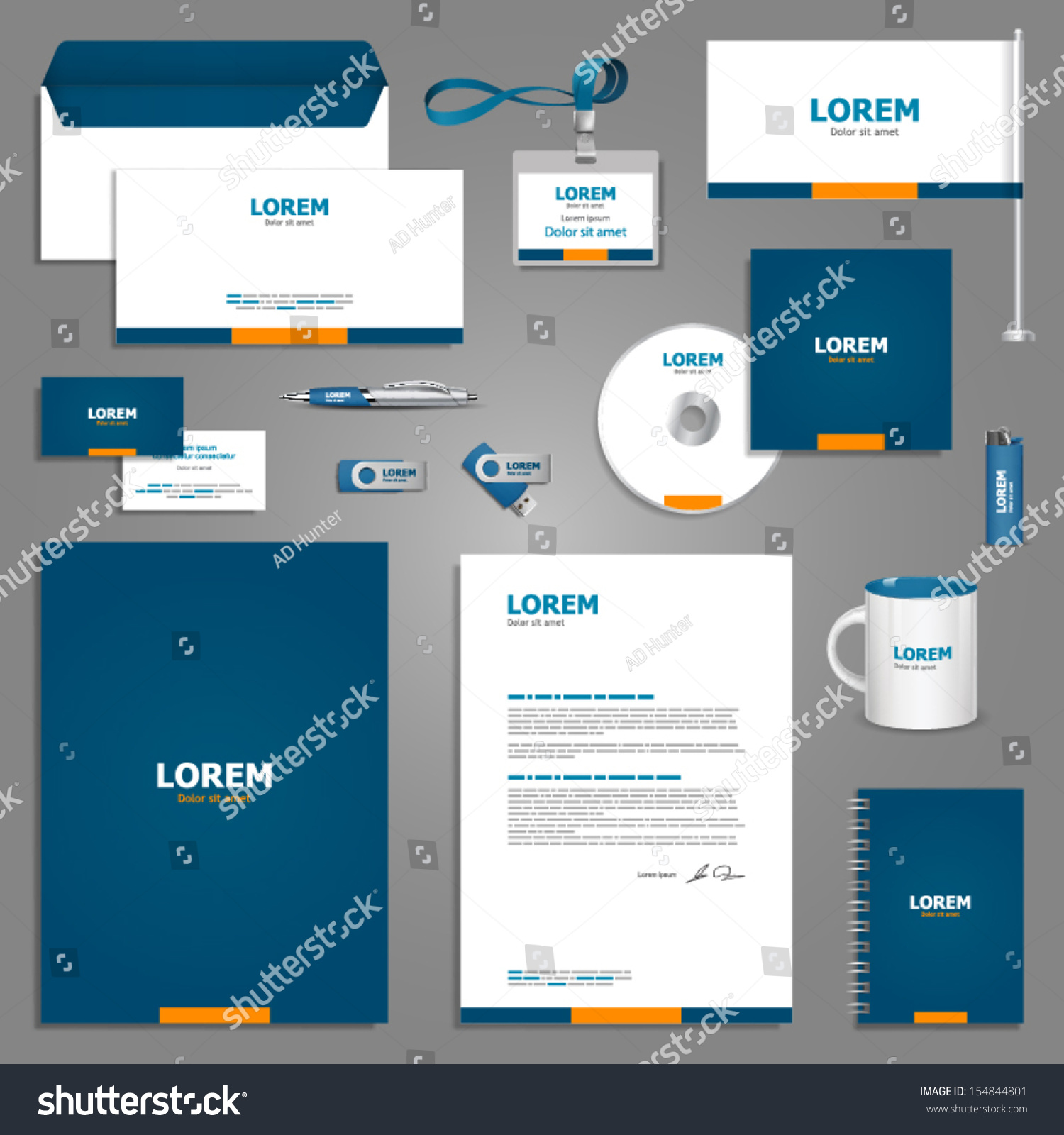 Classic stationery template design. Documentation for business. #154844801