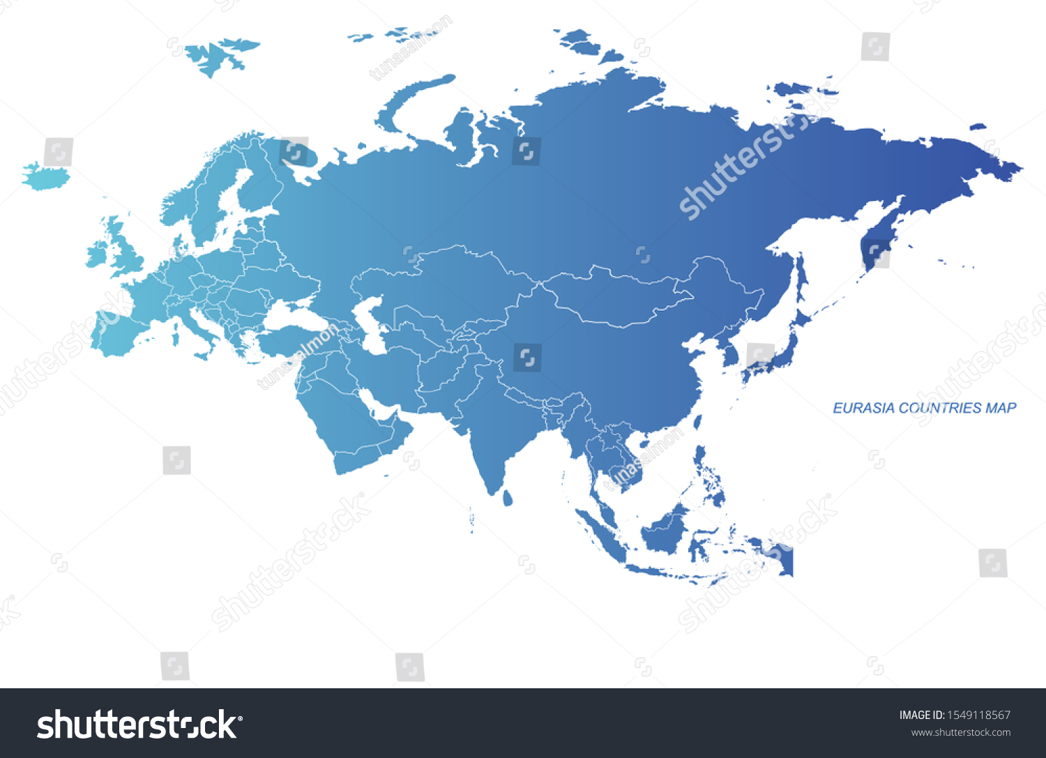 graphic vector of eurasia map. eurasia countries detailed map. europe, asia country map. #1549118567