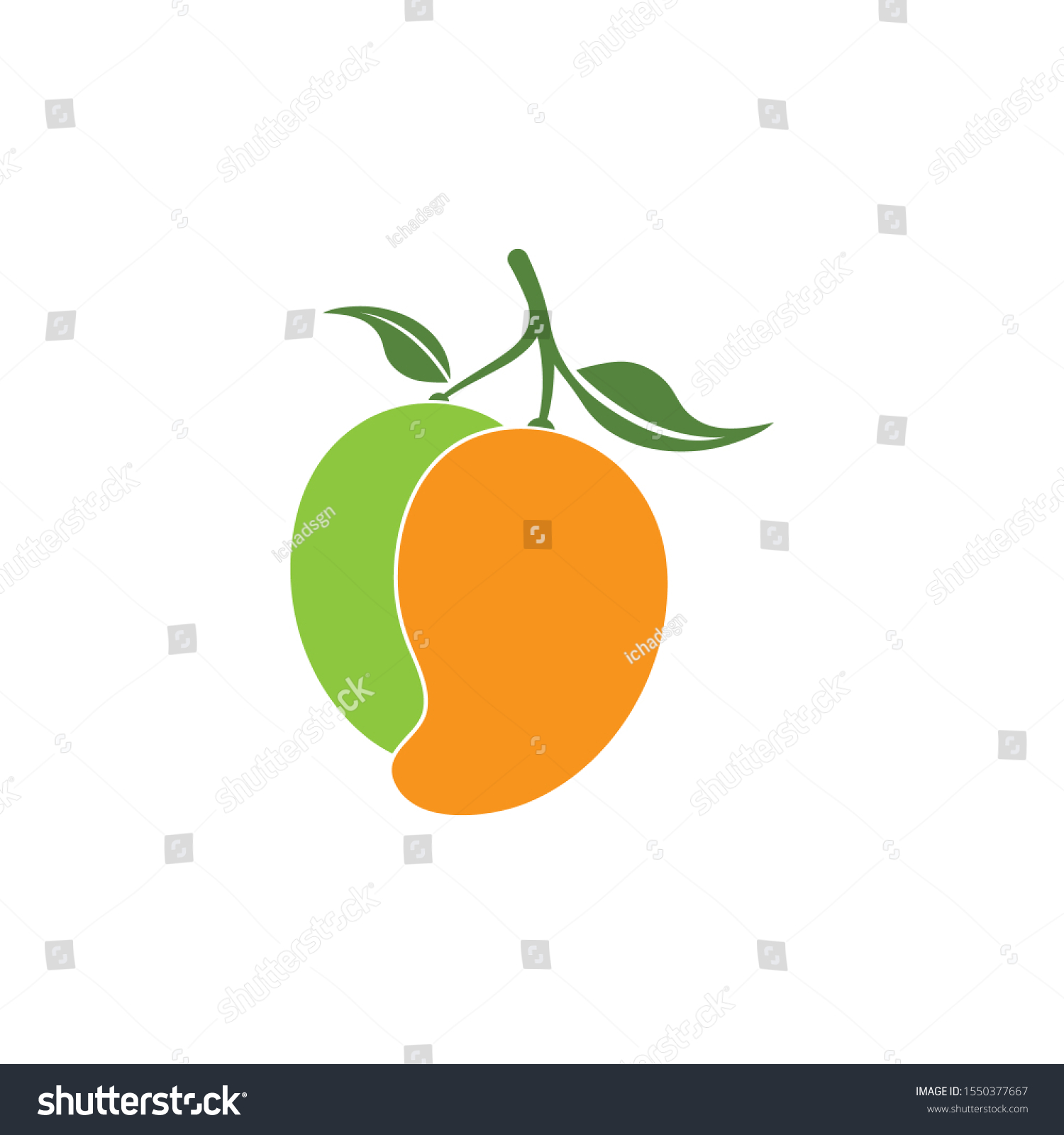 Mango in flat style. Mango vector logo. Mango - Royalty Free Stock ...