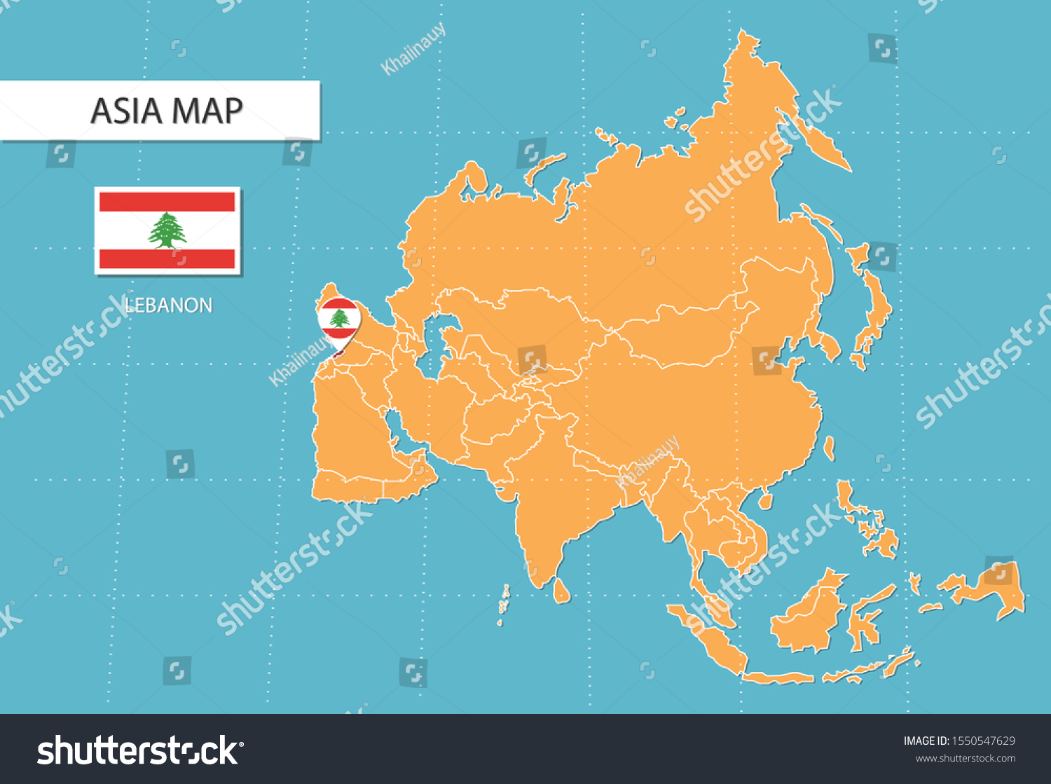 Lebanon Map In Asia Icons Showing Lebanon Royalty Free Stock Vector   Avopix 1550547629 