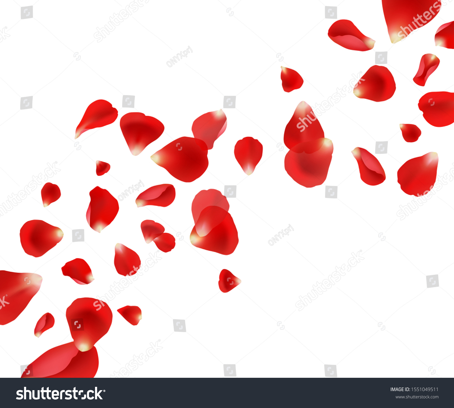 Petal background. Flying rose petals wedding beautiful template design for cards invitation vector pictures #1551049511