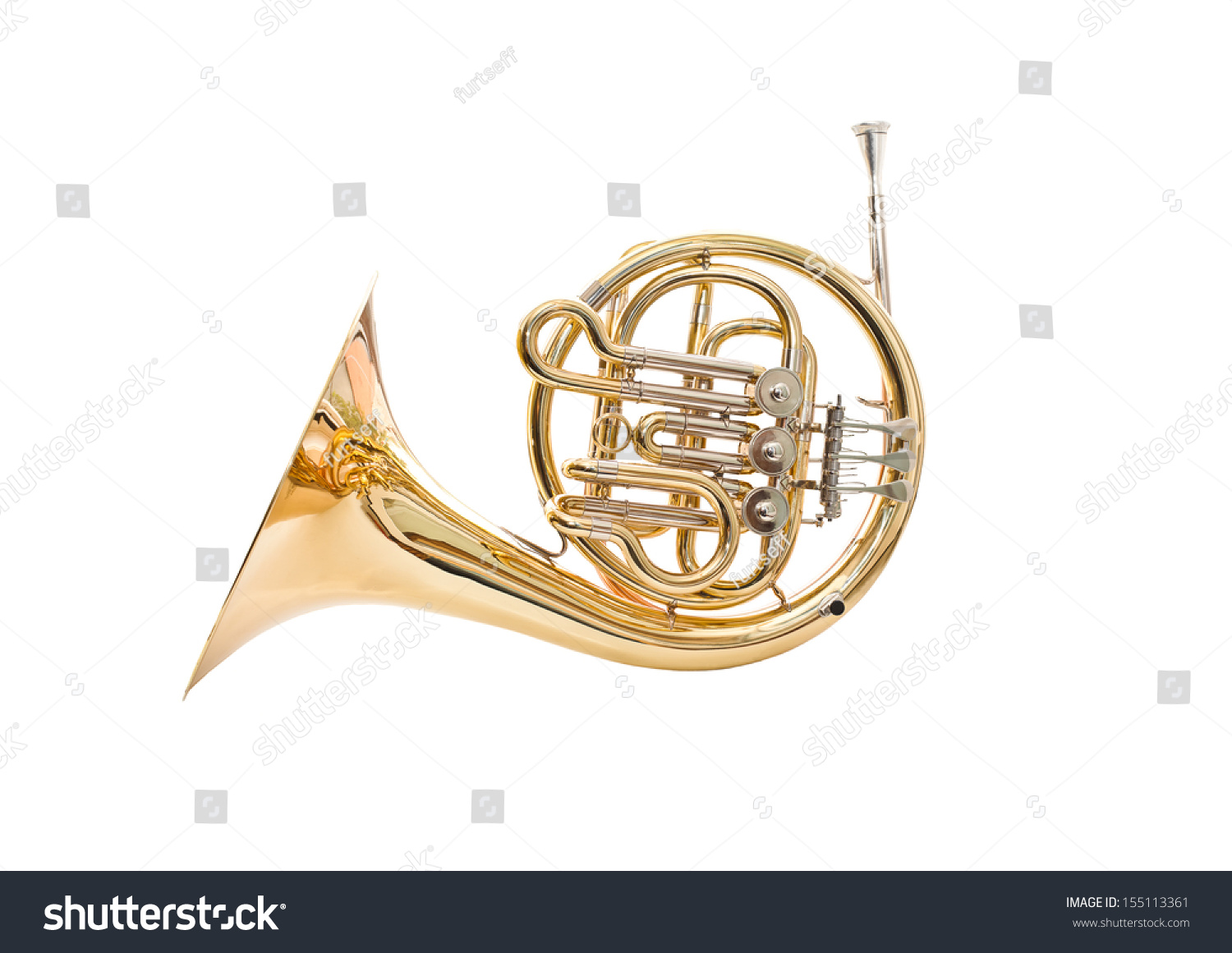 French horn on a white background #155113361