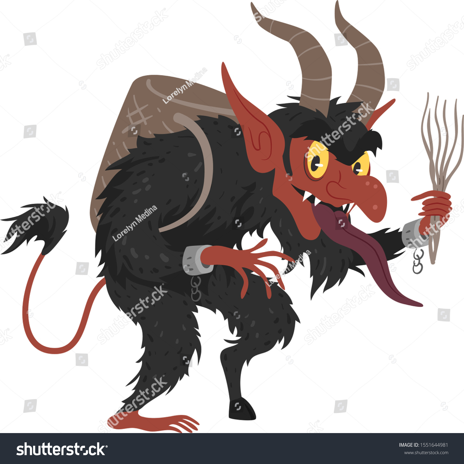 Illustration of the Krampus of Austria with Tail - Royalty Free Stock ...