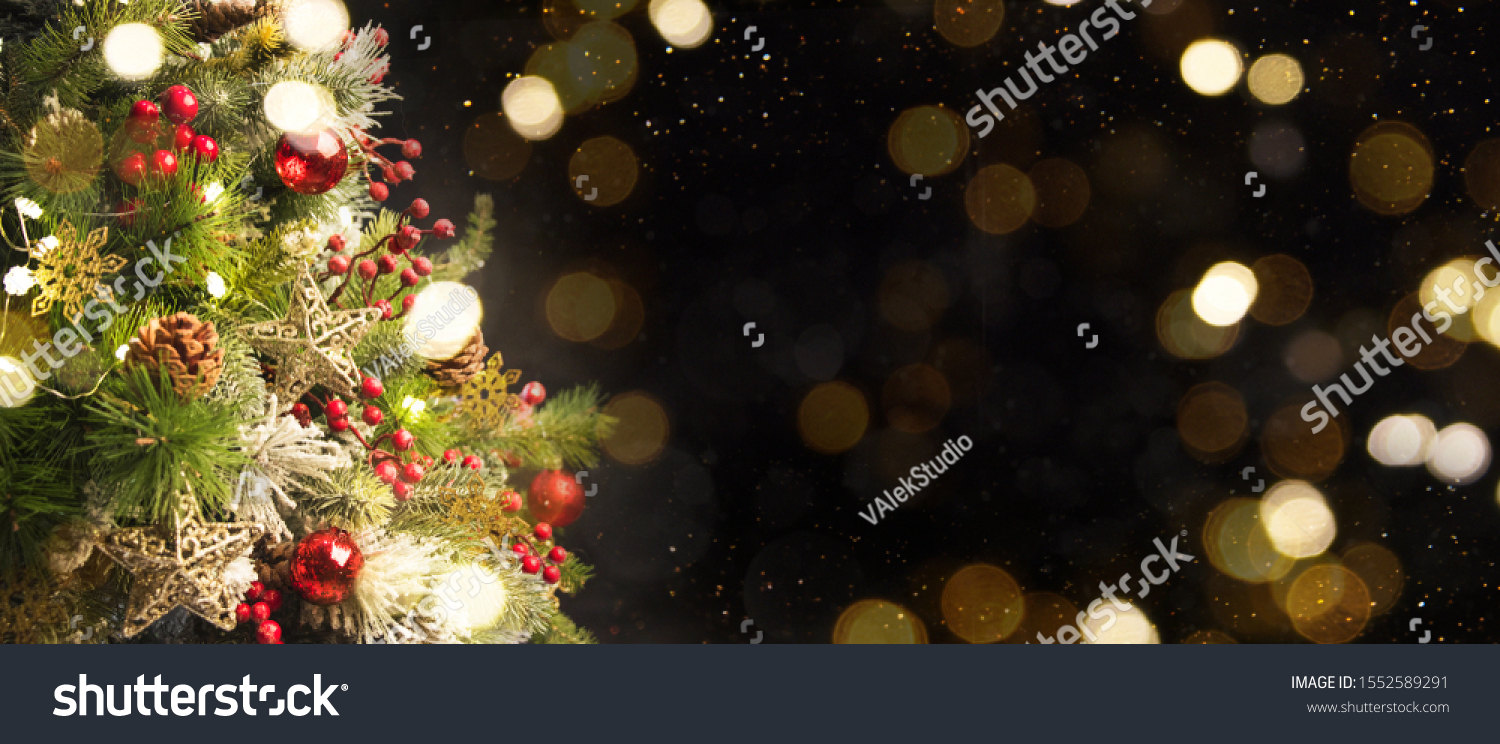 2020 Merry Christmas and New Year holidays background. Blurred bokeh background #1552589291
