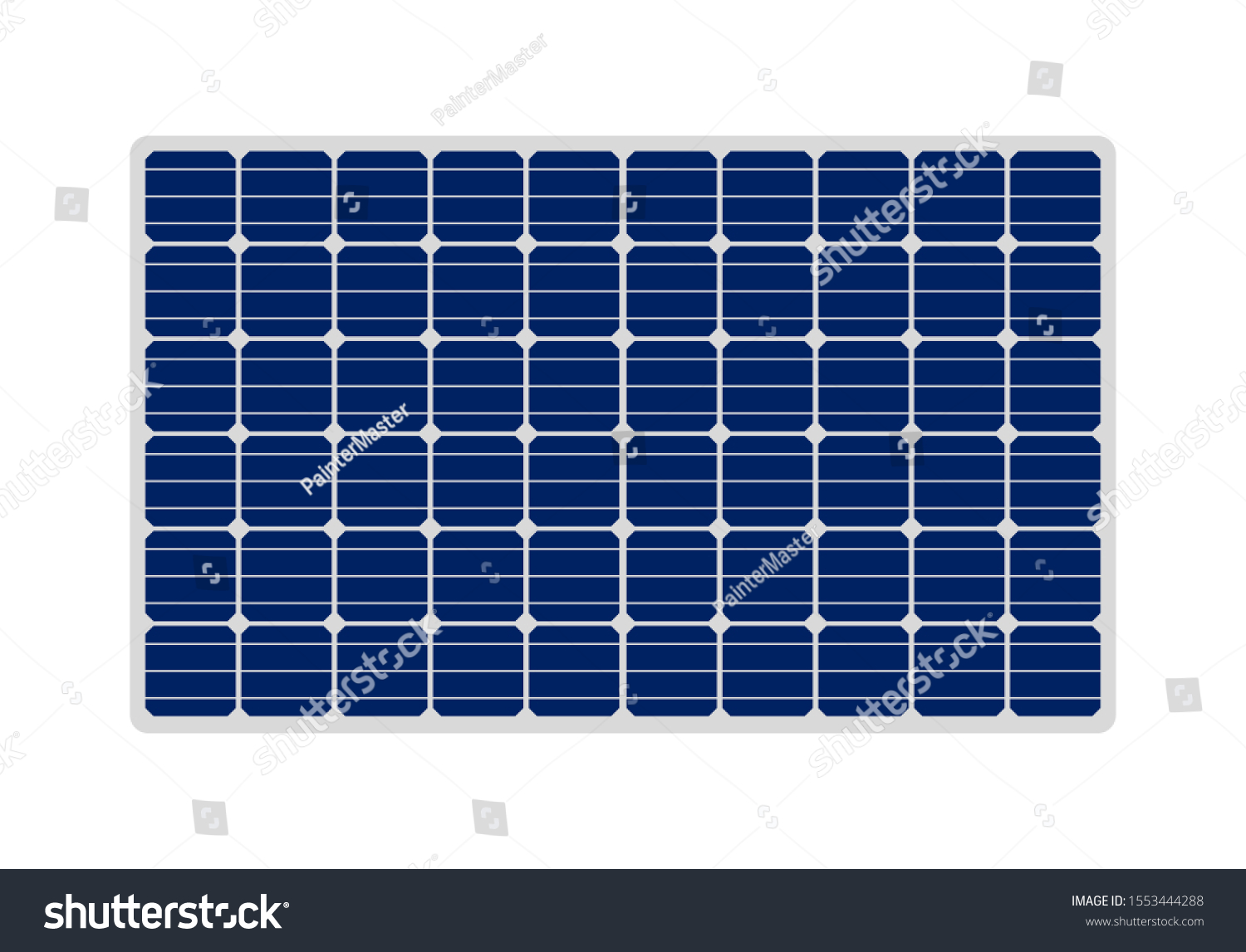 Solar panel on white, alternative electricity source, concept of sustainable resources. Vector illustration. #1553444288