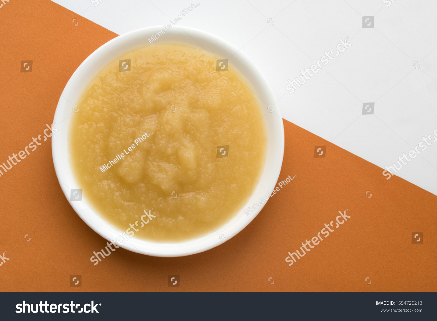 Applesauce in a White Bowl #1554725213