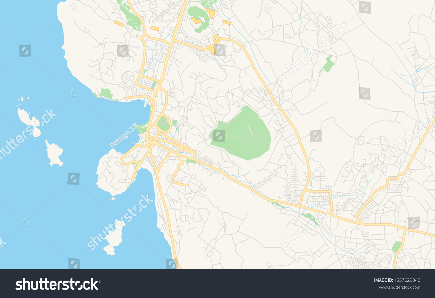 Printable Street Map Of Mwanza, Tanzania. Map - Royalty Free Stock 