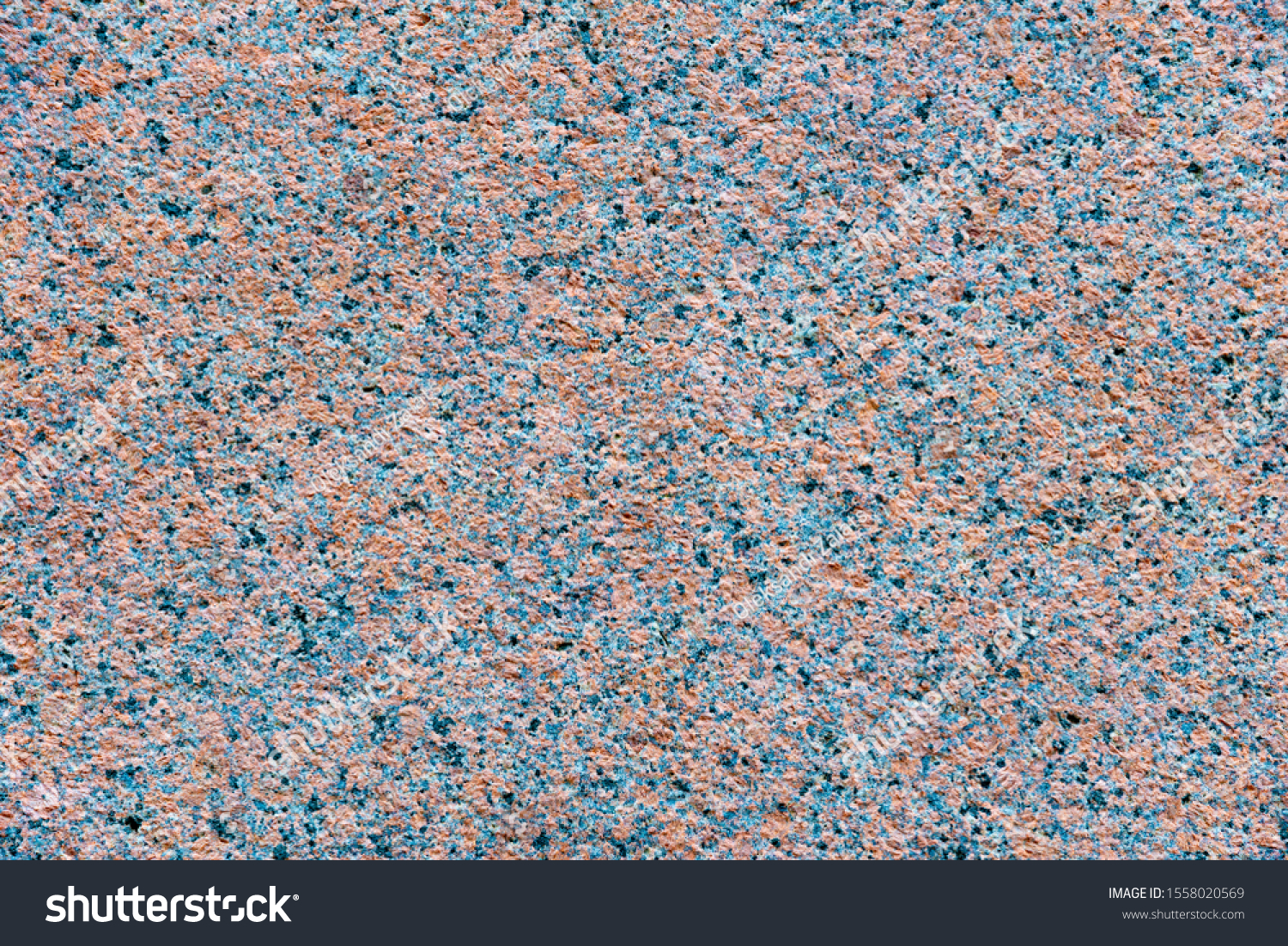 Granite texture, red base color with blue, black and gray spots. Floor material, wall material, construction material #1558020569