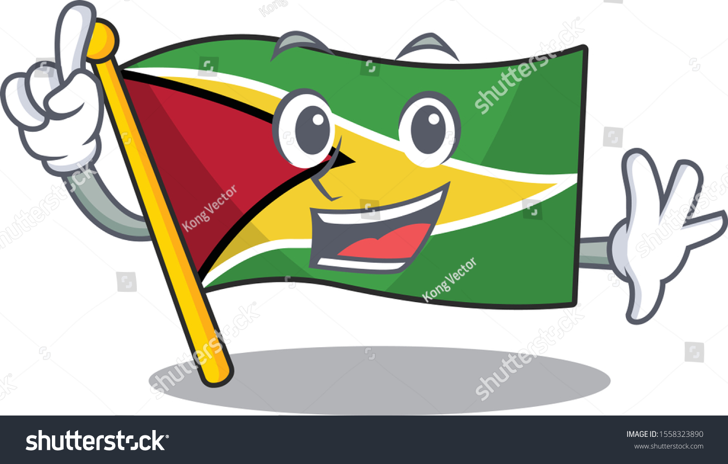 Confident flag guyana finger cartoon character - Royalty Free Stock ...