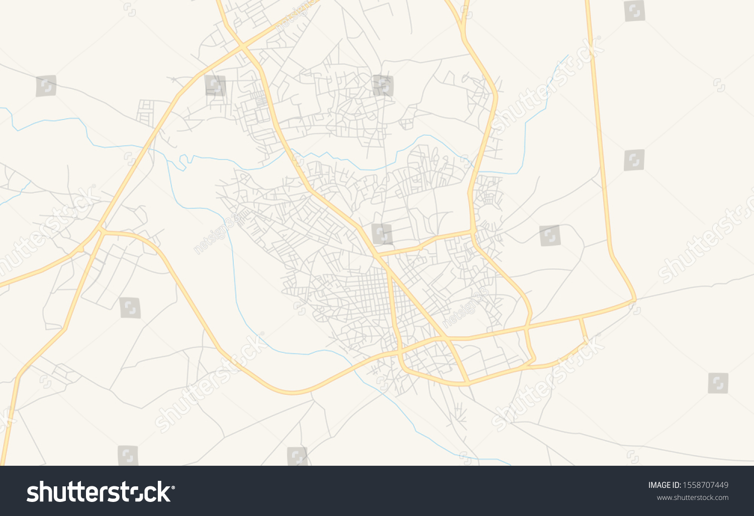 Printable street map of Jalingo, Nigeria. Map - Royalty Free Stock ...