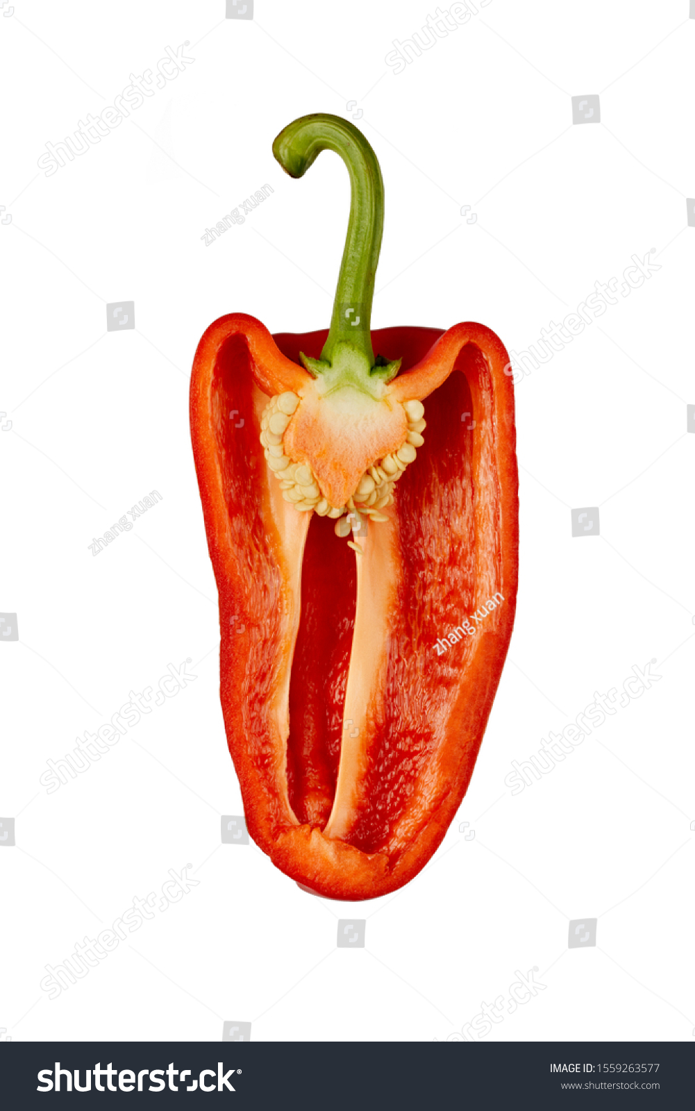 red bell pepper cut a half #1559263577