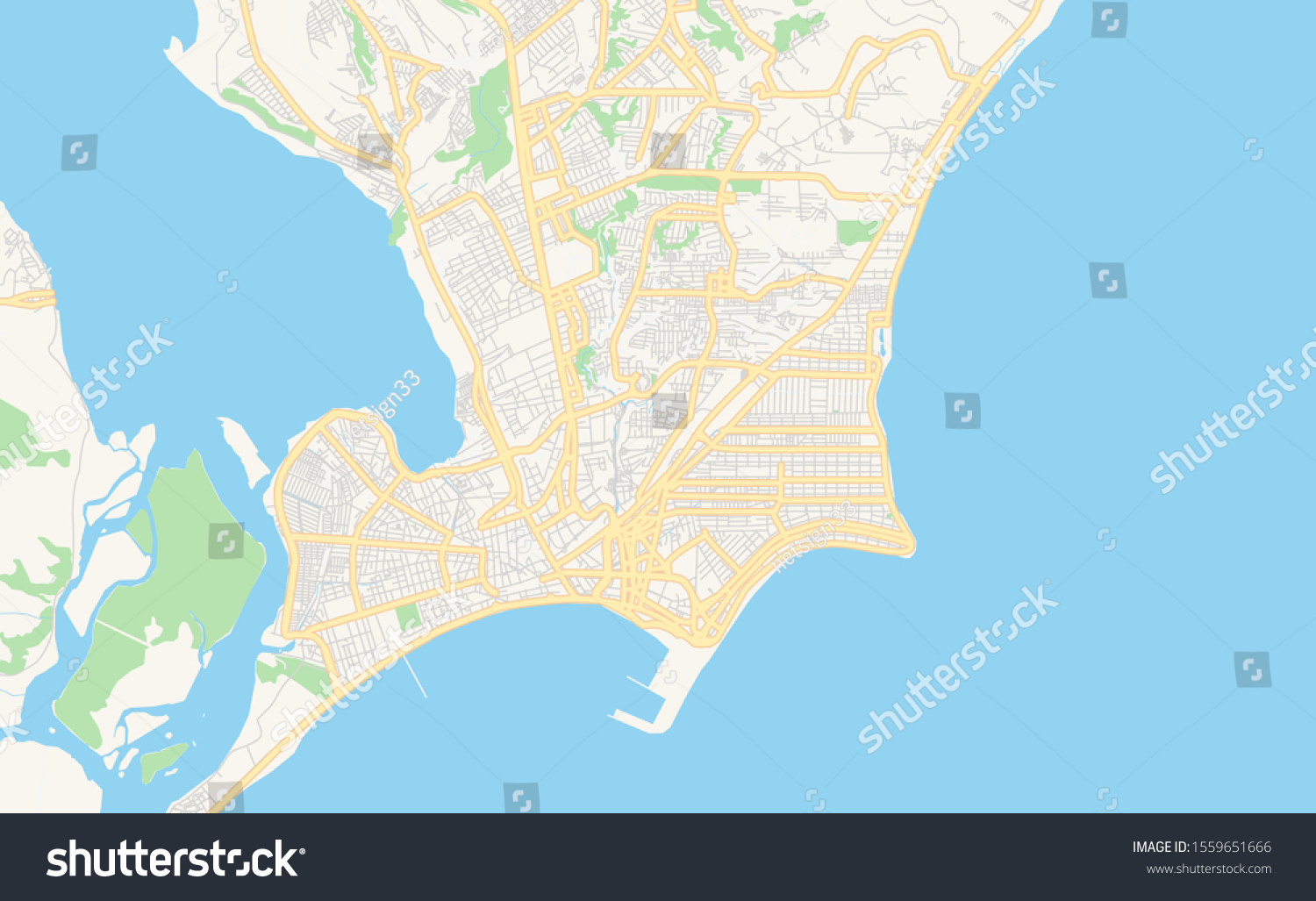 Printable street map of Maceio, Brazil. Map - Royalty Free Stock Vector ...