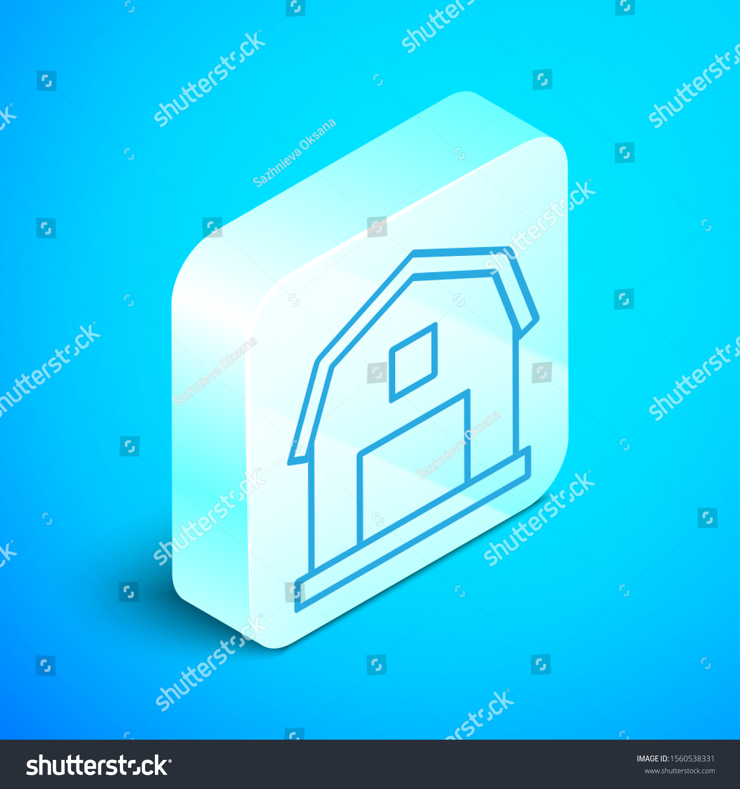 Isometric line Farm House concept icon isolated - Royalty Free Stock ...