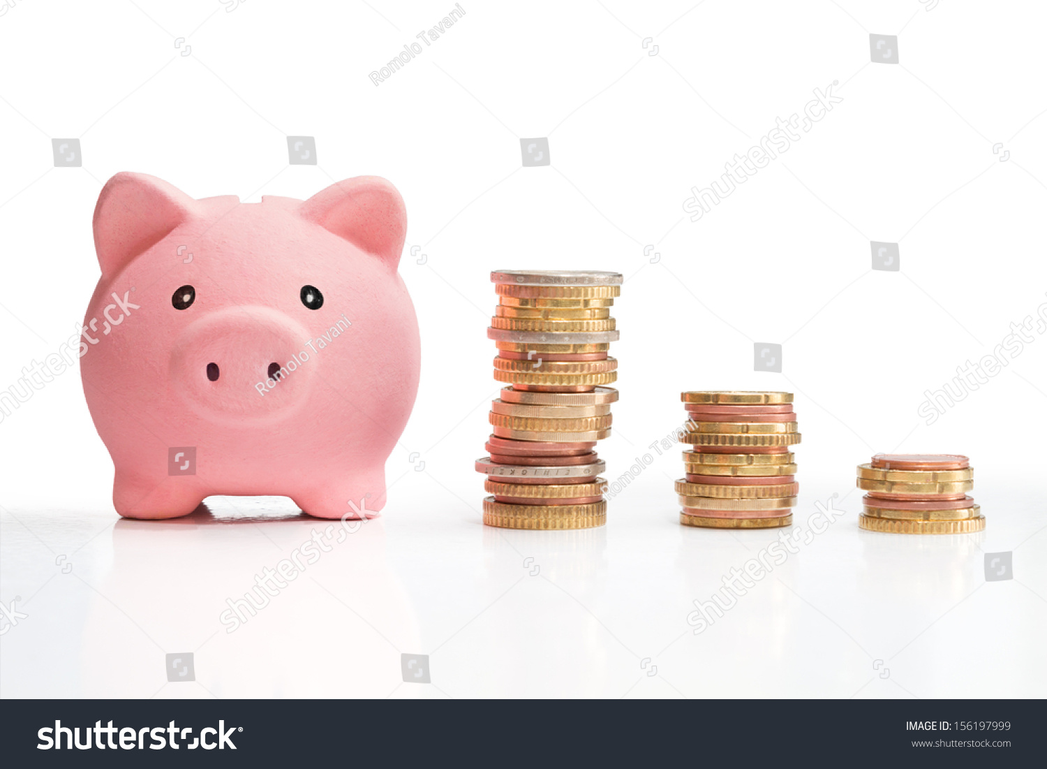 Piggybank and money tower #156197999