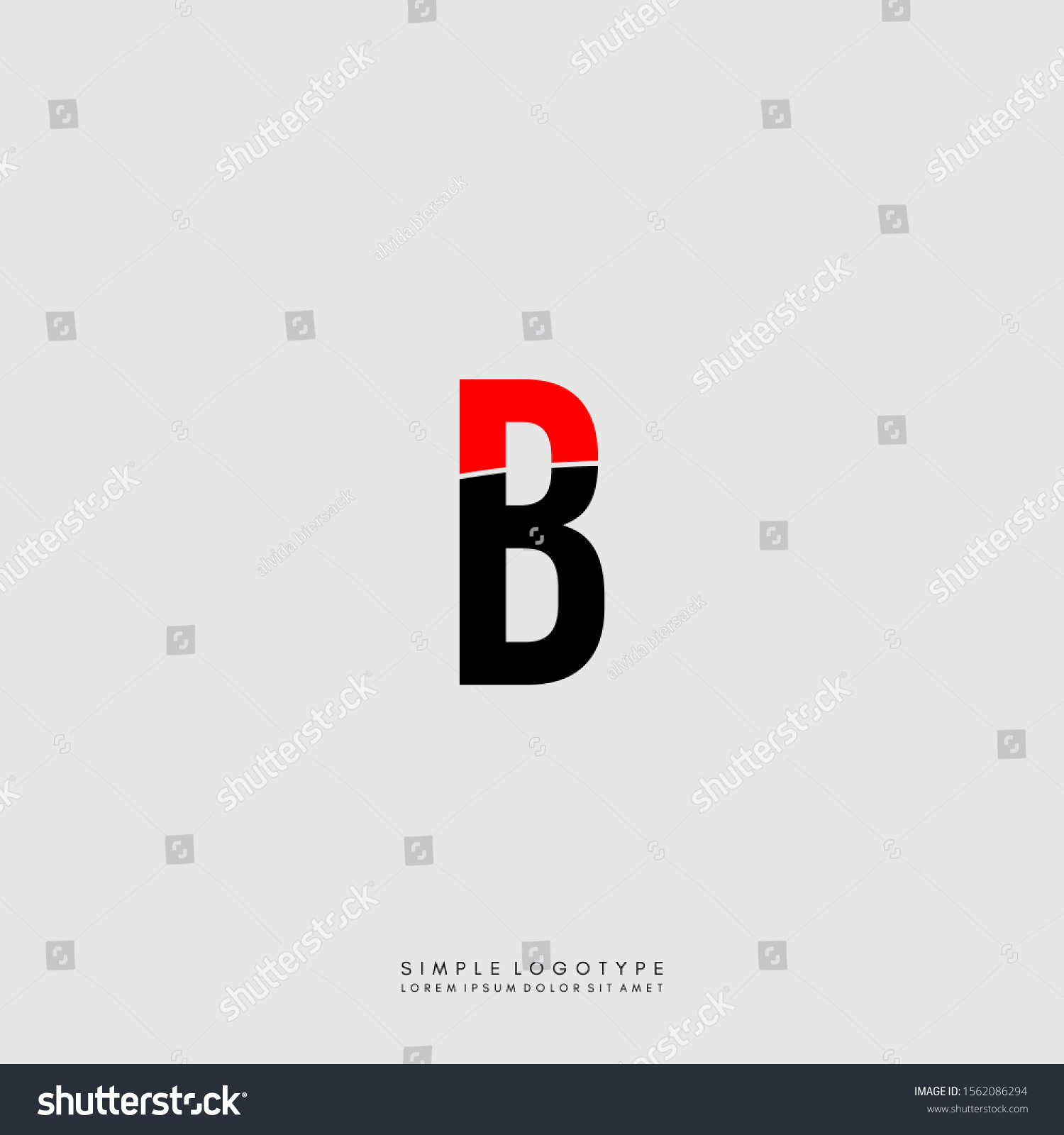 Simple Red And Black B Logo Letter Isolated On - Royalty Free Stock ...