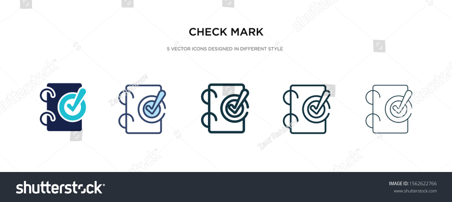 check mark icon in different style vector - Royalty Free Stock Vector ...