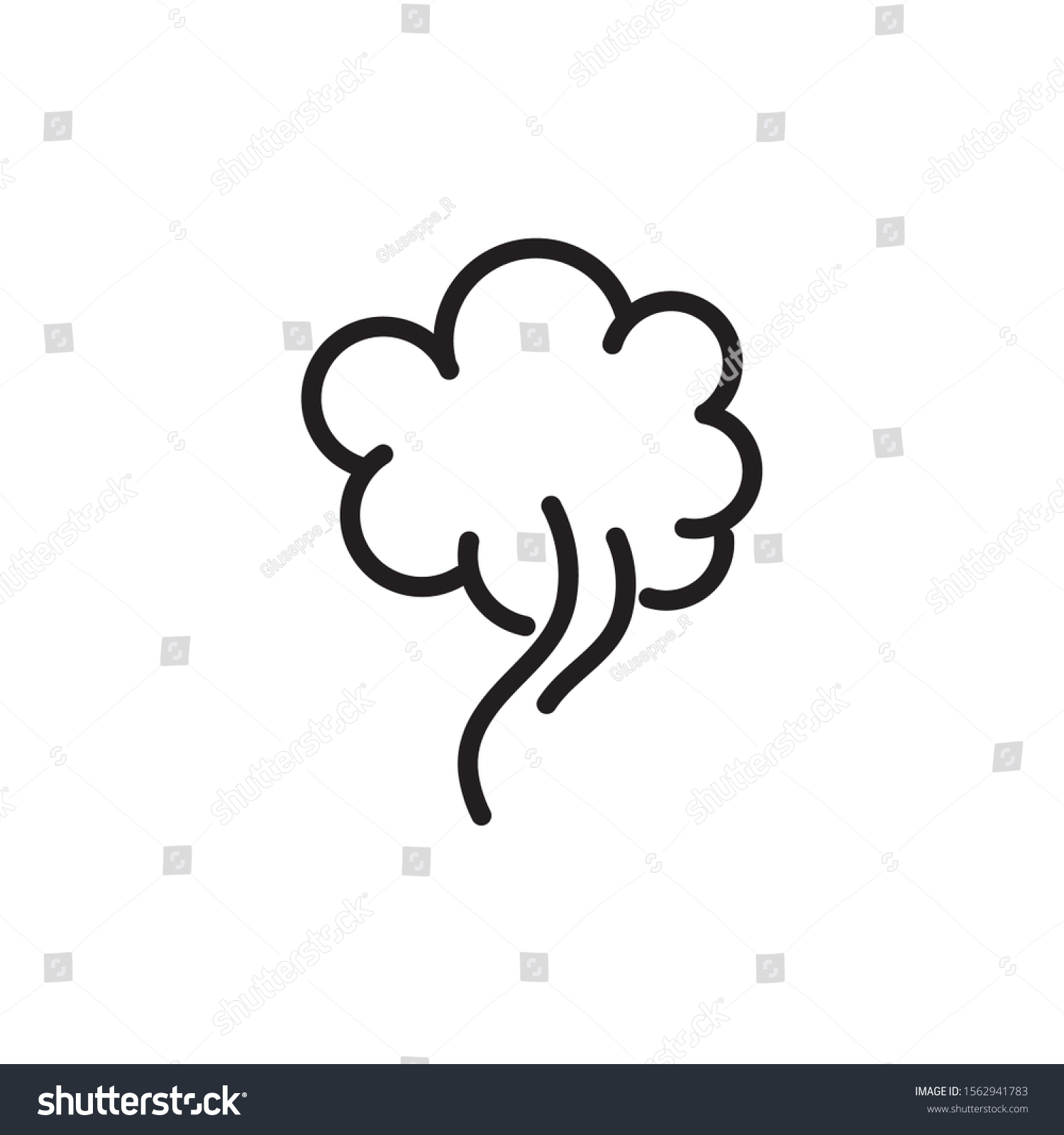 Blows Steam Cloud Comic Smoke Line Style Royalty Free Stock Vector 1562941783 6806