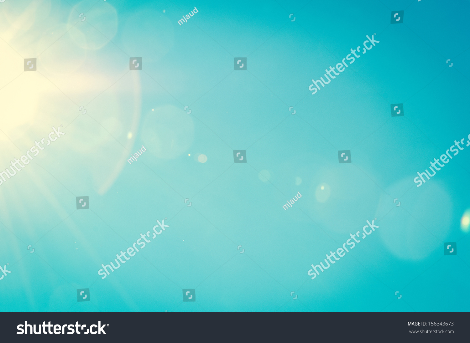 Sunshine and blue sky with flares in summer #156343673