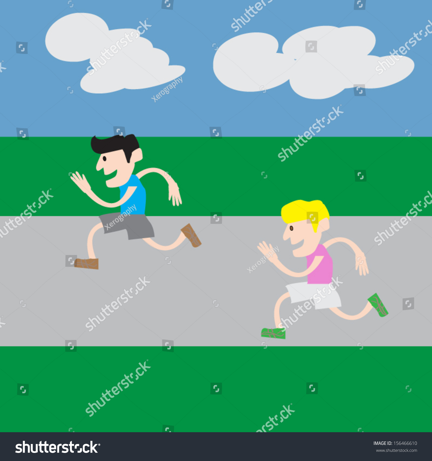 illustration of Cartoon boy jogging - Royalty Free Stock Vector ...