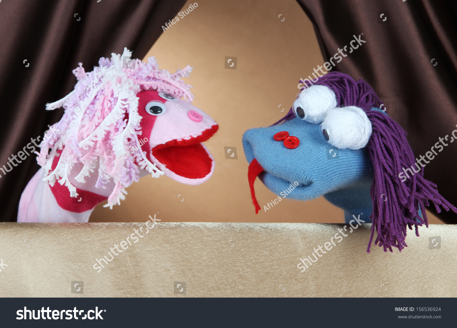 Puppet show on brown background #156536924