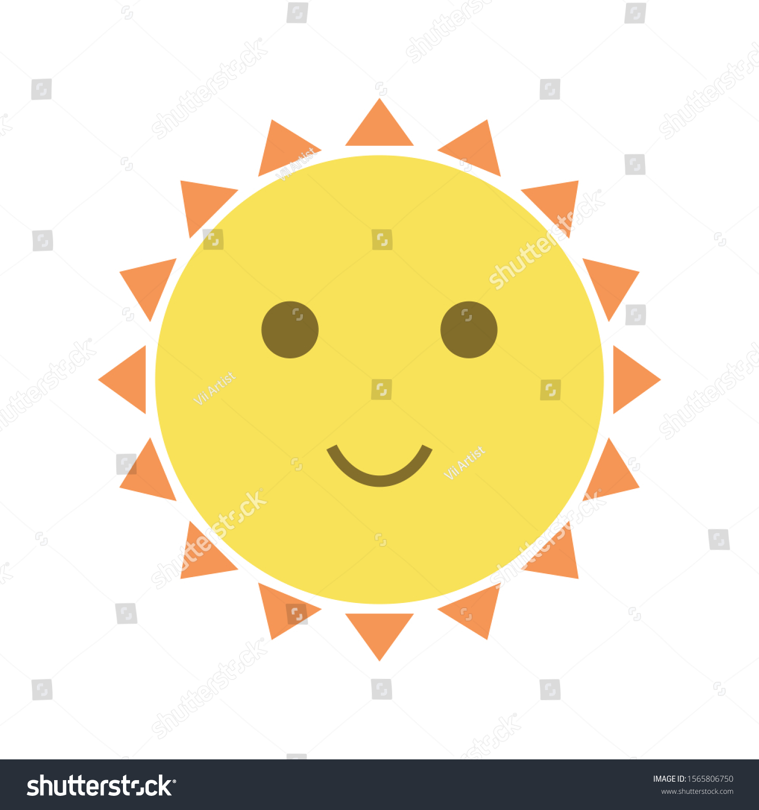 the smiling sun in the sky - Royalty Free Stock Photo 1565806750 ...