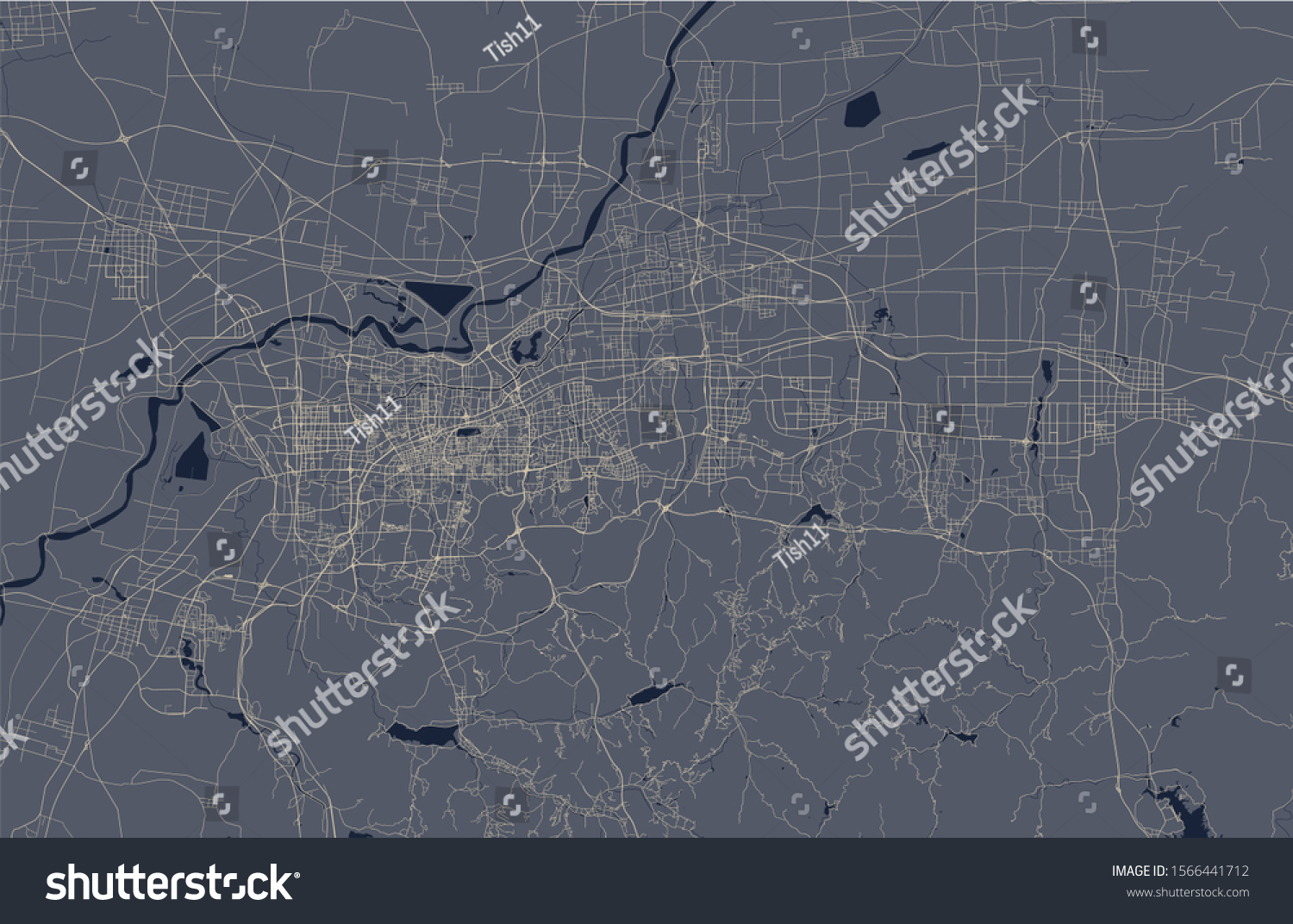 vector map of the city of Jinan, China - Royalty Free Stock Vector ...