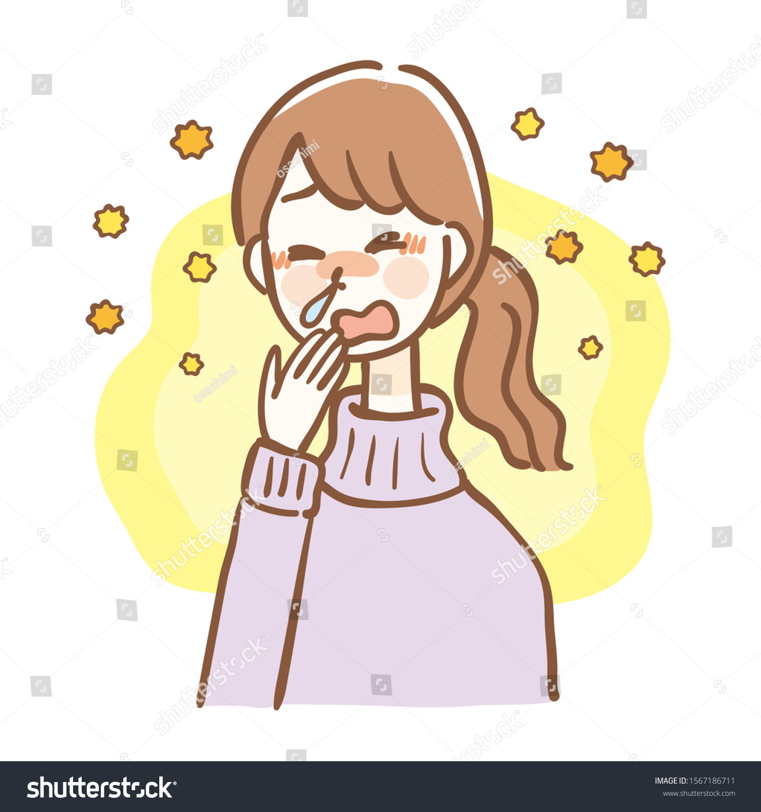 Women with itchy eyes and rhinitis caused by hay - Royalty Free Stock ...