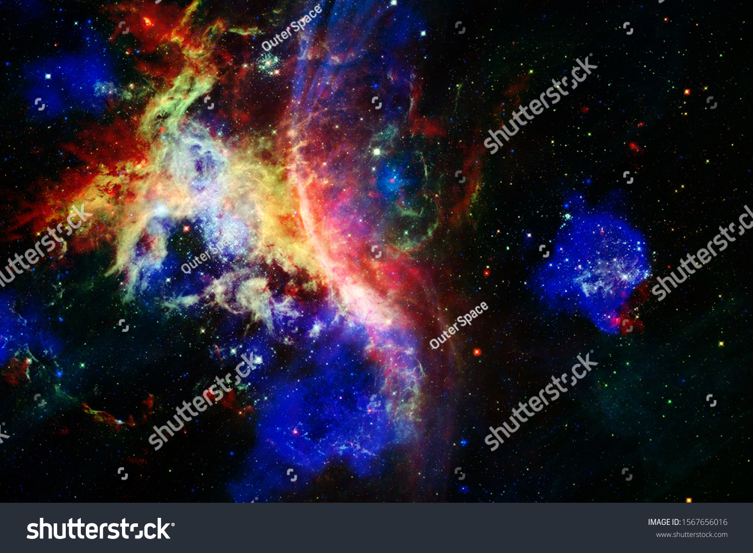 Nebula and galaxies in space. Elements of this image furnished by NASA. #1567656016