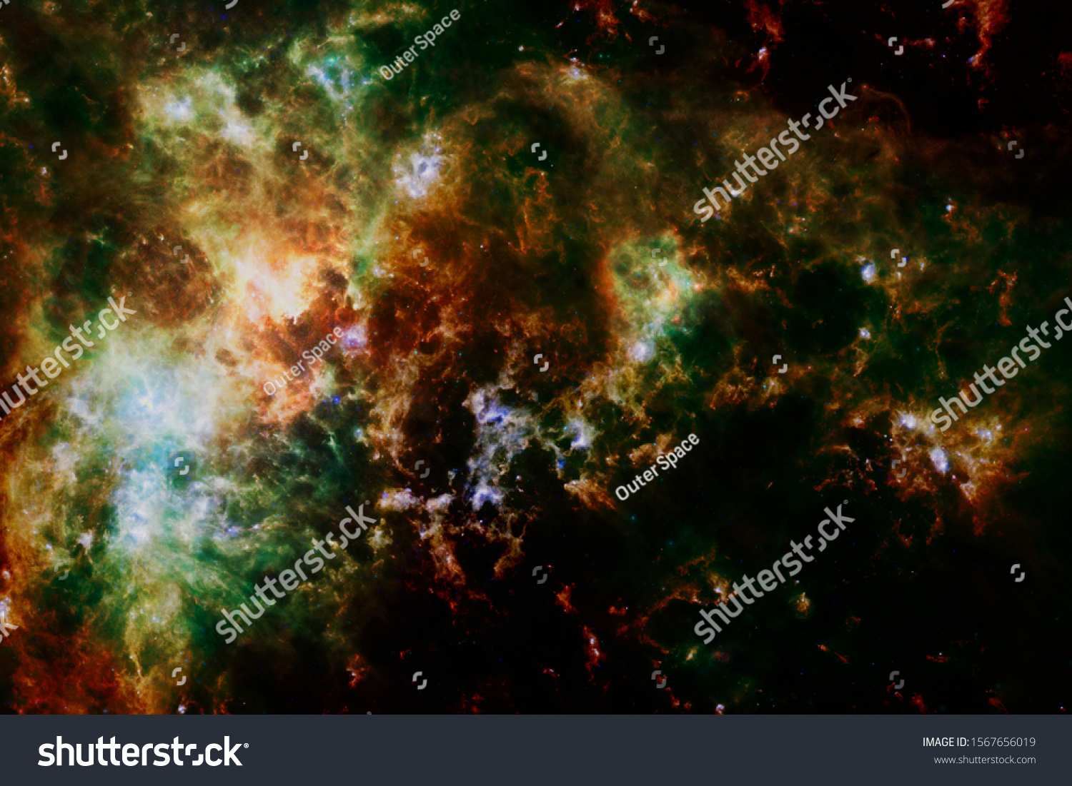 Nebula and galaxies in space. Elements of this image furnished by NASA. #1567656019