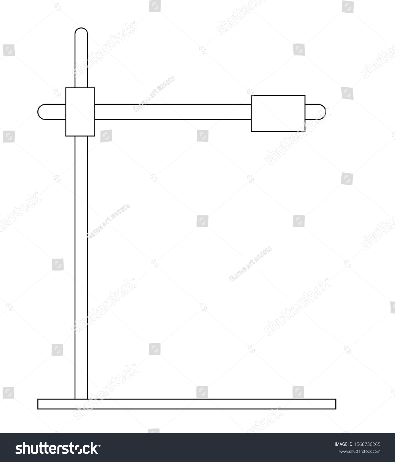 Scientific Diagram of Retort Stand, Bosshead and Royalty Free Stock