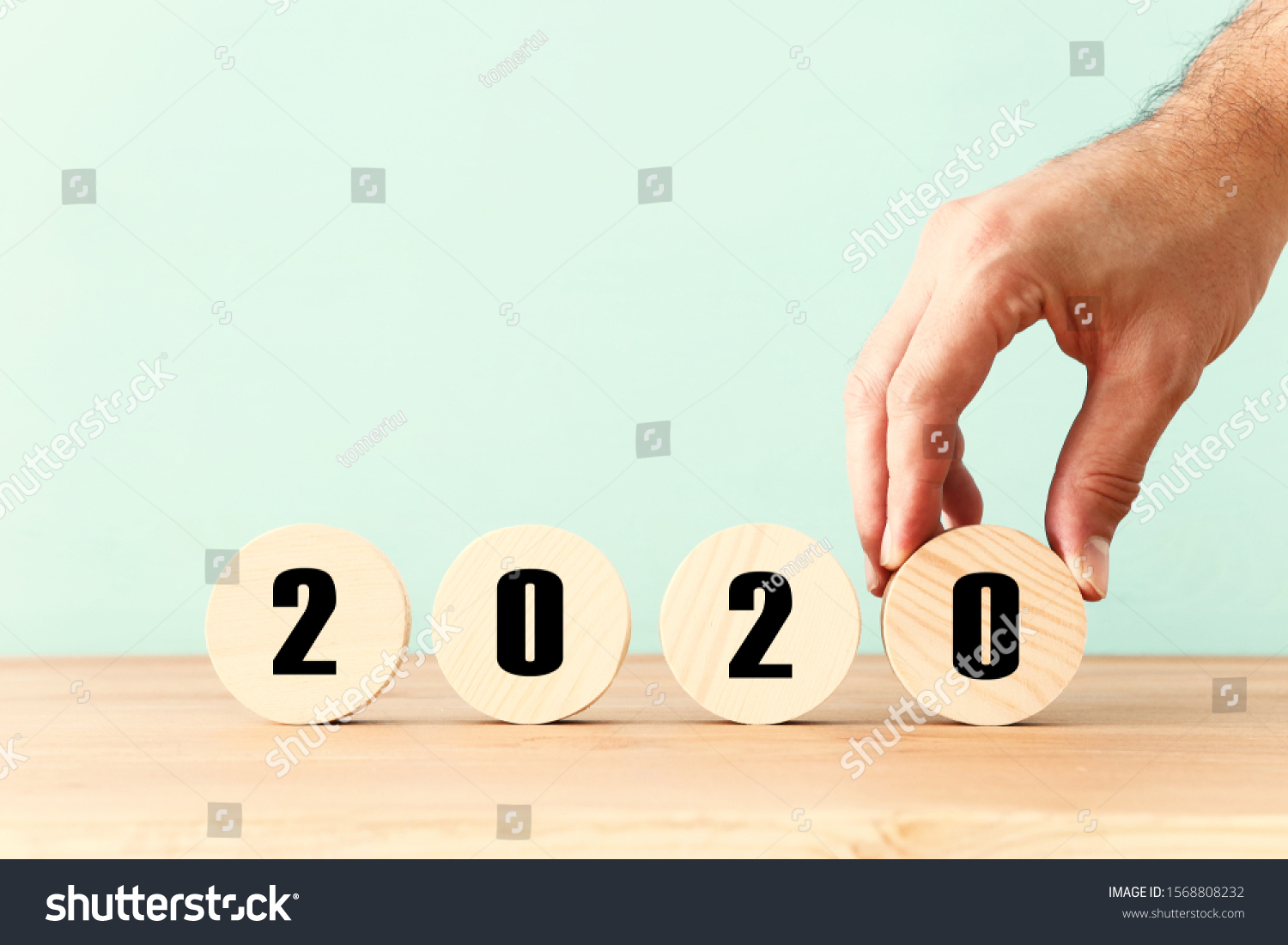 New year 2020 concept. business idea over wooden board #1568808232