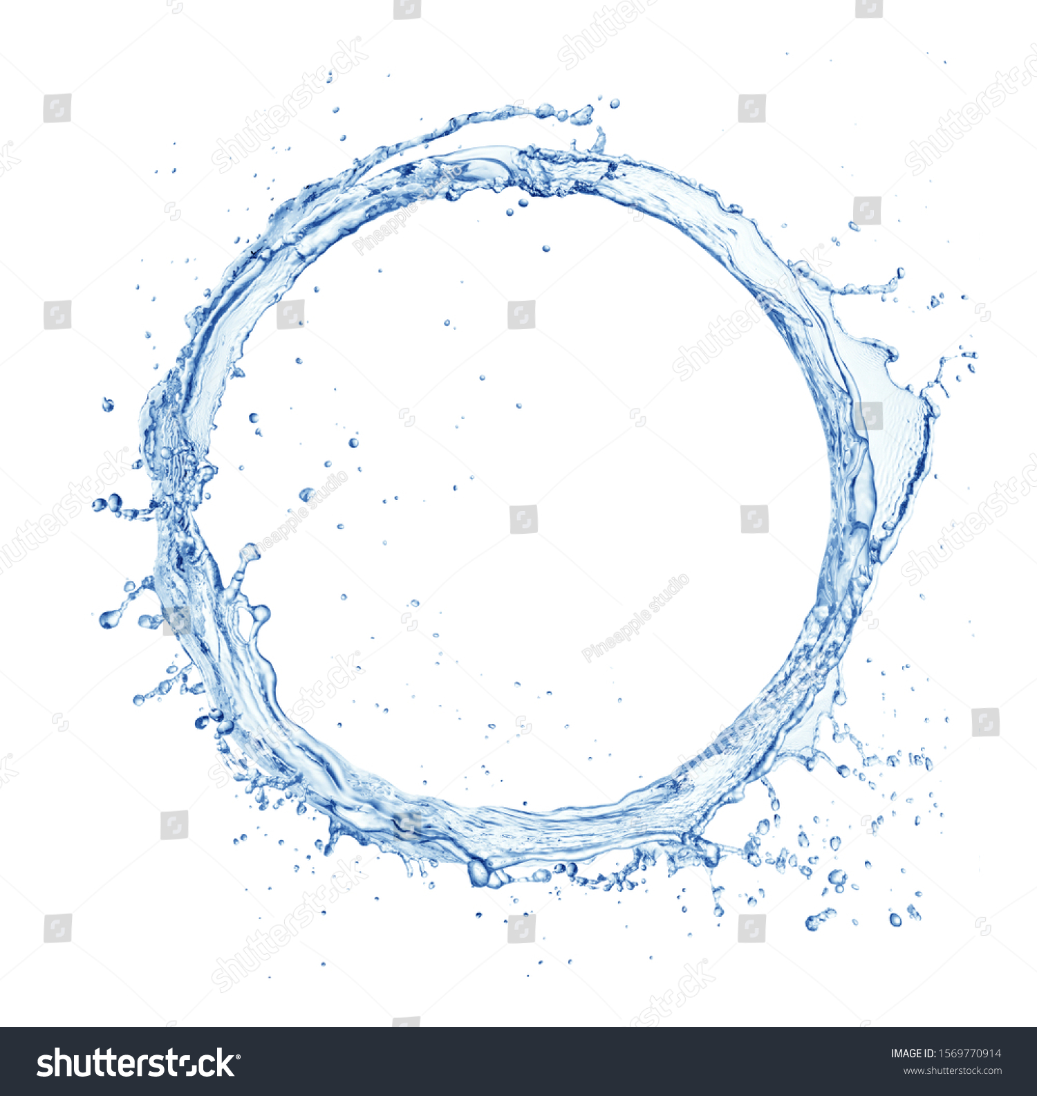 circle made of water splashes isolated on white background #1569770914