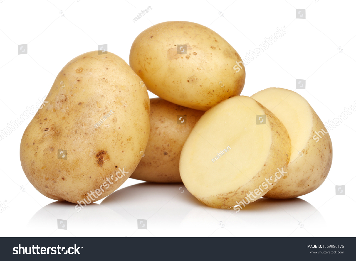 Raw potatoes isolated on white background #1569986176